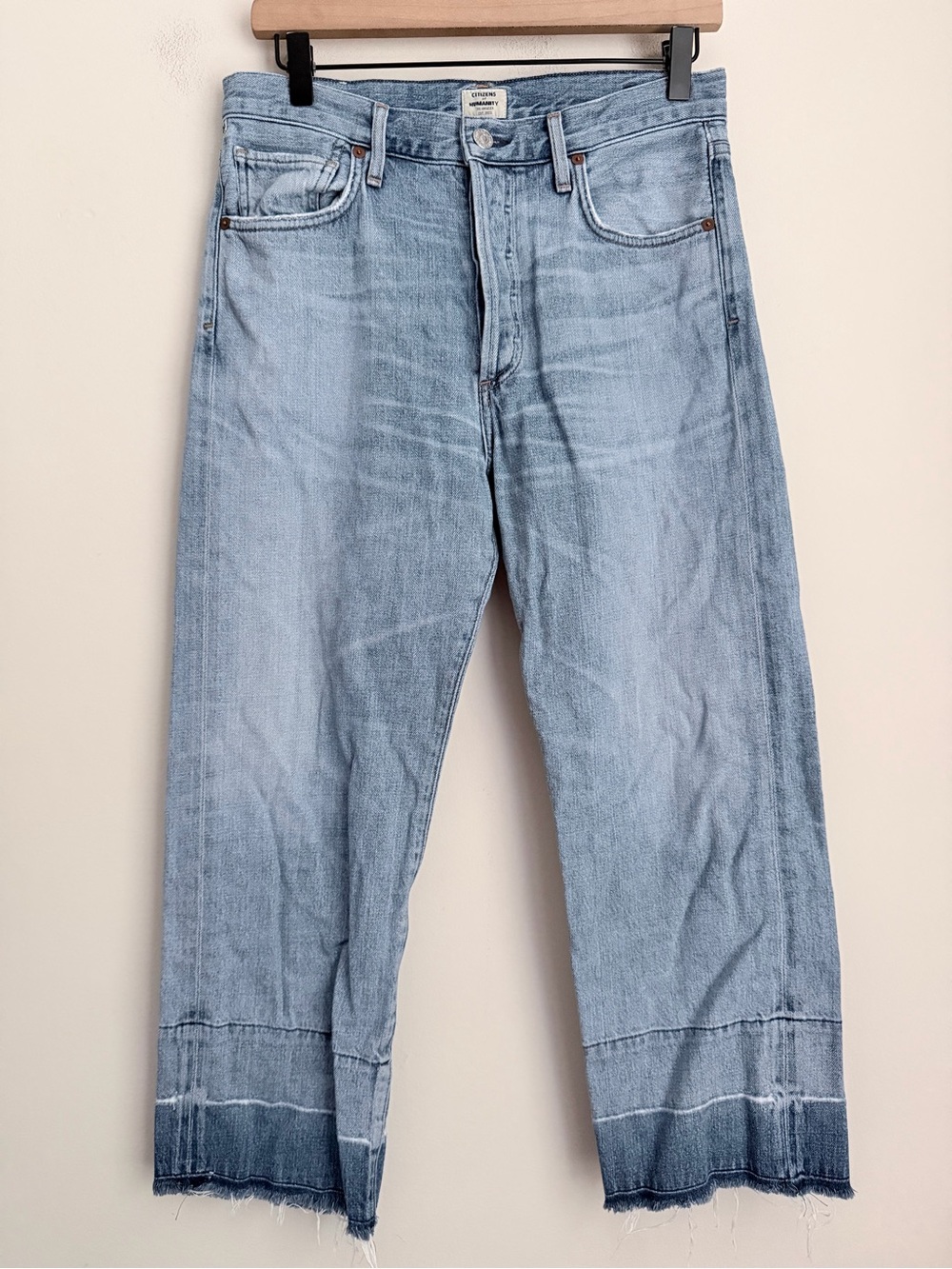 Citizens of Humanity Cora Crop Relaxed Undone Hem Button Fly Jeans 27 - Picture 2 of 7